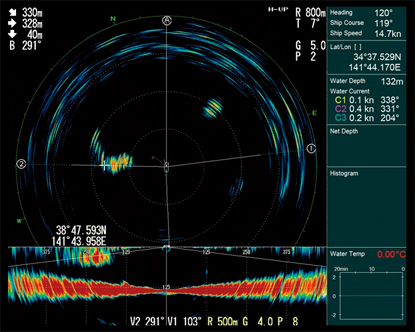 Furuno FSV-35 Scanning Sonar Screen