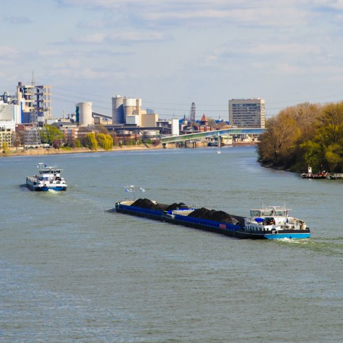 Inland shipping barge on the Rhine