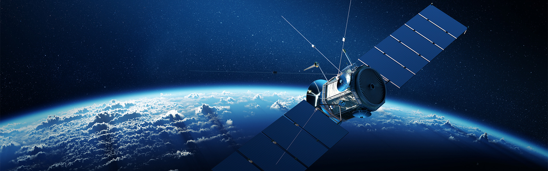 Communications satellite orbiting Earth