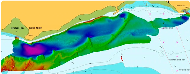 2d Map of Auckland Harbour on Navionics chart in CDX