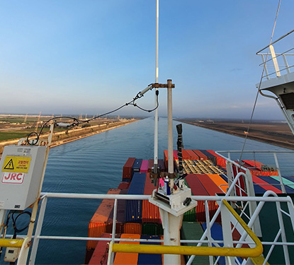 Service Engineer working during Suez canal transit