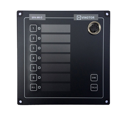 SPA-M6-D PA Panel Dual with 6 Zones, All Call, Dimmer, Flush